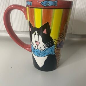 Catzilla Cats & More Cats Tall Tapered Ceramic Coffee Mug by Candance Reiter